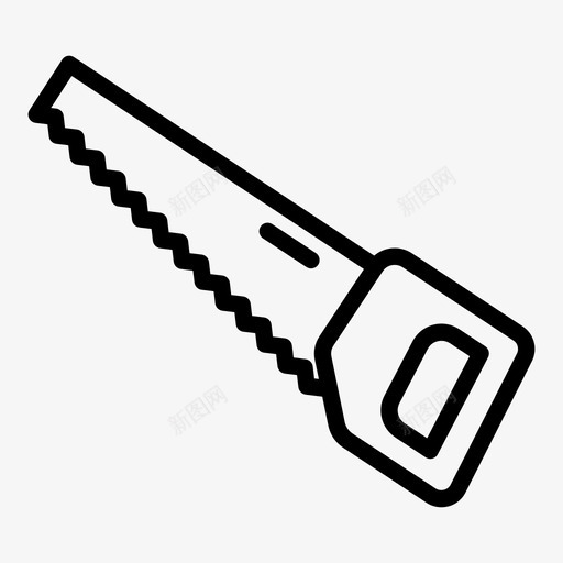 手锯工具建筑手工具图标svg_新图网 https://ixintu.com 工具 建筑 手工具 手锯工具