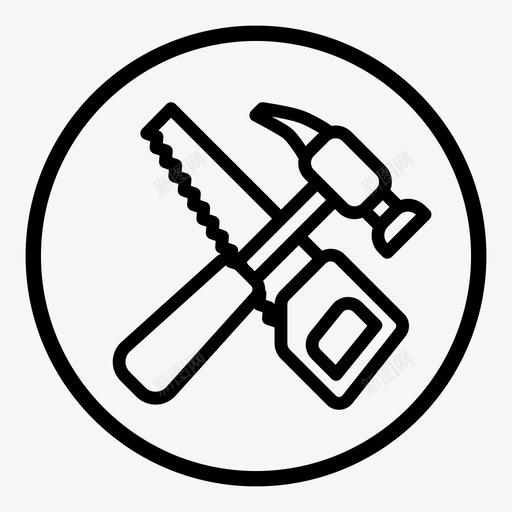 手工工具建筑锤子图标svg_新图网 https://ixintu.com 工具 建筑 手工工具 锤子 锯子