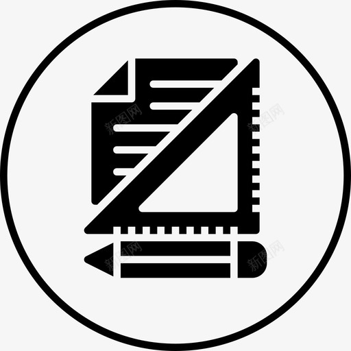 纸设备图标svg_新图网 https://ixintu.com 图纸 尺子 施工 设备 设计 铅笔