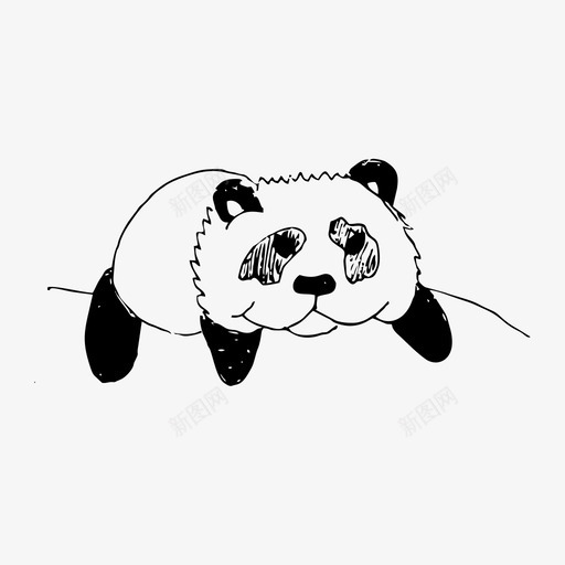 熊猫动物手绘图标svg_新图网 https://ixintu.com 动物 我的女儿收藏 手绘 熊猫 素描 自然