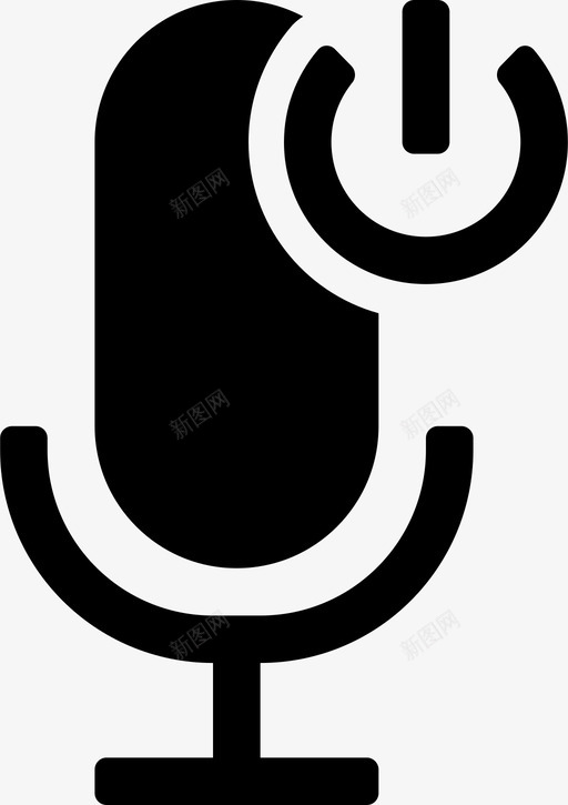 麦克风音频设备图标svg_新图网 https://ixintu.com 待机 播客 电源 网络收音机已填充 设备 音频 麦克风
