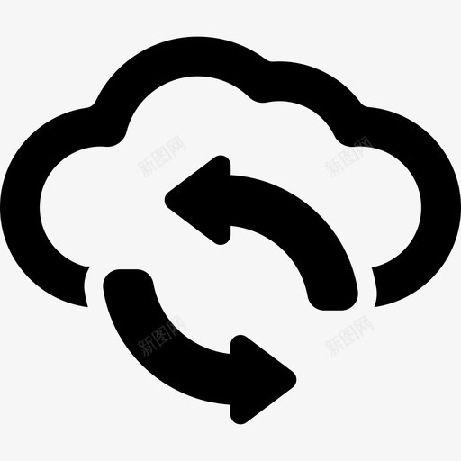 与互联网同步箭头云计算2图标svg_新图网 https://ixintu.com 与互联网同步 云计算2 箭头