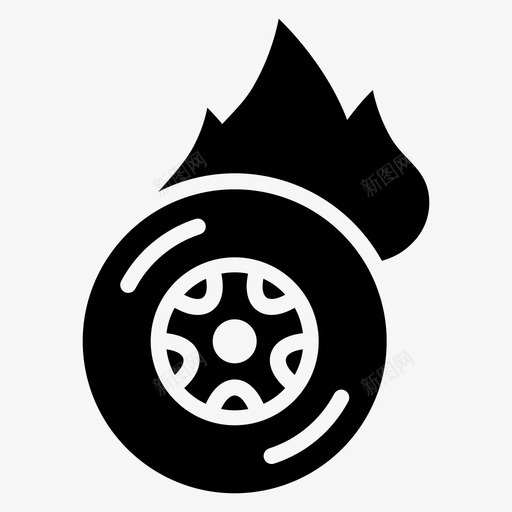 烧毁轮胎汽车维修标志图标svg_新图网 https://ixintu.com 汽车维修标志 烧毁 轮胎