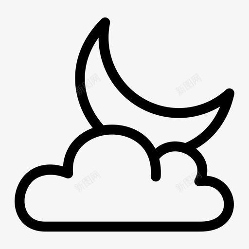 云夜大气天气图标svg_新图网 https://ixintu.com 云夜 大气 天气