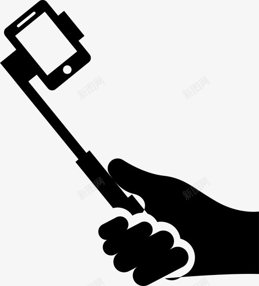 自拍棒单脚架智能手机图标svg_新图网 https://ixintu.com 单脚架 智能手机 自拍棒