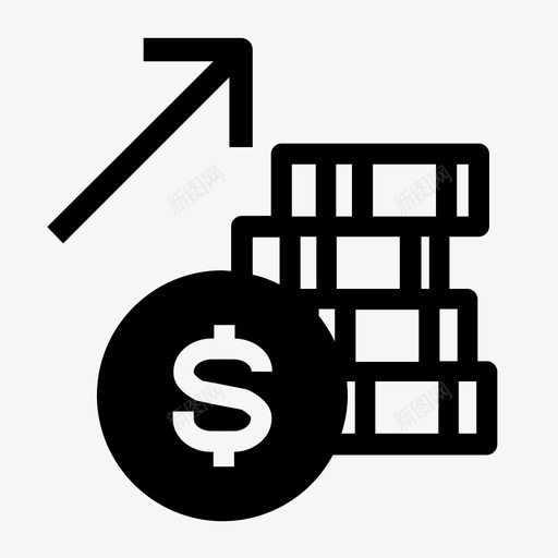 利润硬币货币图标svg_新图网 https://ixintu.com 利润 硬币 箭头涨价 货币 货币上升 货币硬币金融符号坚实的风格 金融