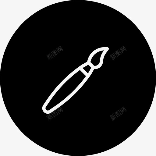 毛笔艺术手工艺图标svg_新图网 https://ixintu.com 手工艺 手工艺圆差异 毛笔 绘画 艺术