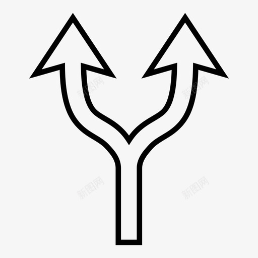 向上选择箭头连接分割图标svg_新图网 https://ixintu.com 分割 分离 向上选择箭头 导航 拆分箭头 箭头轮廓 连接