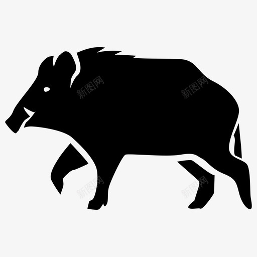 野猪猎物狩猎图标svg_新图网 https://ixintu.com 哺乳动物 狩猎 猎物 猪 野猪