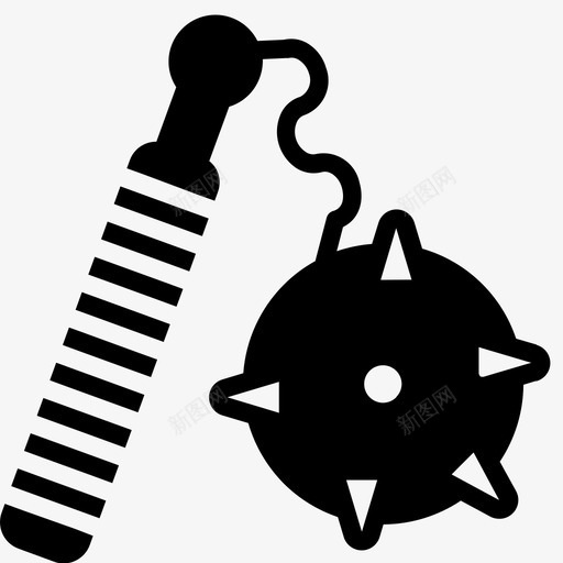 晨星球链图标svg_新图网 https://ixintu.com 晨星 武器 武器固体集合 武器装备 球 链 防御
