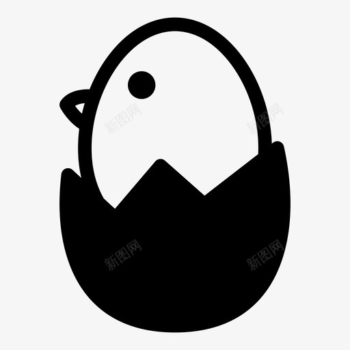 复活节彩蛋小鸡小鸡孵化图标svg_新图网 https://ixintu.com 复活节二 复活节彩蛋小鸡 孵化 小鸡