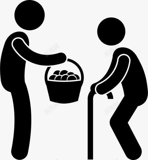 慷慨老人捐赠者图标svg_新图网 https://ixintu.com 乐于助人 分享 善良 慷慨 捐赠者 篮子 老人 鸡蛋