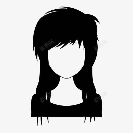 发型头像女人图标svg_新图网 https://ixintu.com 发型 头像 女人 女人发型