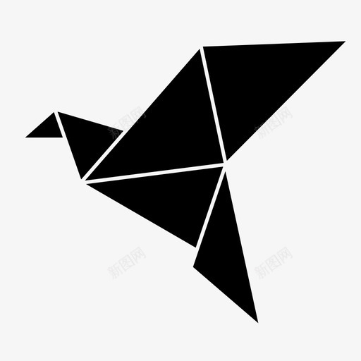 鸟飞行图标svg_新图网 https://ixintu.com 几何学 折纸 折纸鸟 纸 设计 飞行 鸟