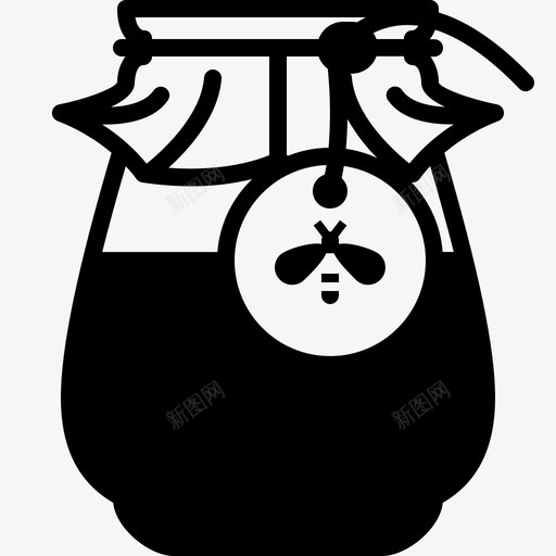 玻璃与天然蜂蜜养蜂健康图标svg_新图网 https://ixintu.com 健康 养蜂 玻璃与天然蜂蜜 罐子 美味的养蜂在花园雕文