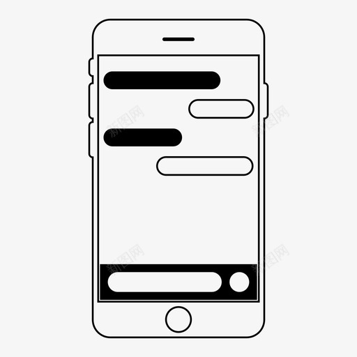 移动聊天应用程序机器人程序iphone图标svg_新图网 https://ixintu.com iphone 机器人程序 移动线框 移动聊天应用程序
