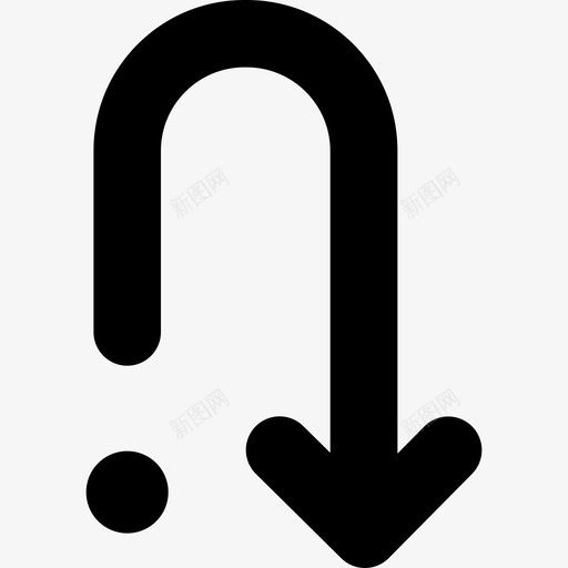 从一个点返回下弯箭头箭头箭头集3图标svg_新图网 https://ixintu.com 从一个点返回下弯箭头 箭头 箭头集3