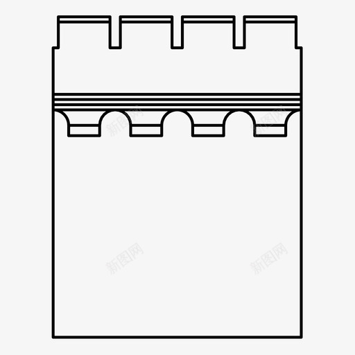 墙片建筑城堡图案图标svg_新图网 https://ixintu.com 城堡图案 城墙 城墙组成 堡垒 墙片 建筑 防御