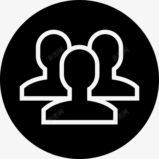 组联系人人员图标svg_新图网 https://ixintu.com ios图标 人员 团队 组 联系人