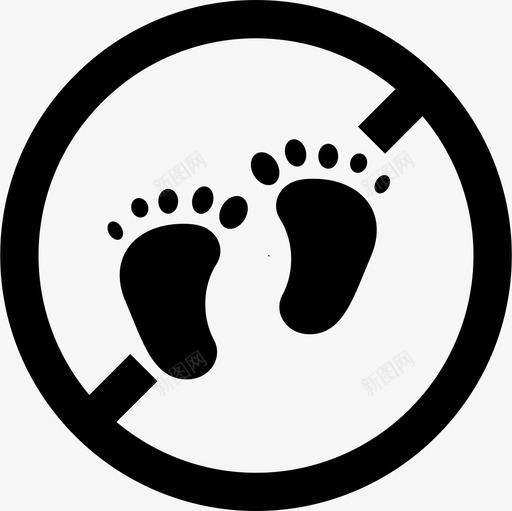禁止踩踏禁止行走图标svg_新图网 https://ixintu.com 禁止行走 禁止踩踏