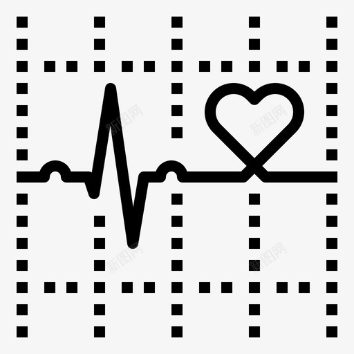 心脏信号发作检查图标svg_新图网 https://ixintu.com 保健 健康 发作 心电图 心脏信号 检查