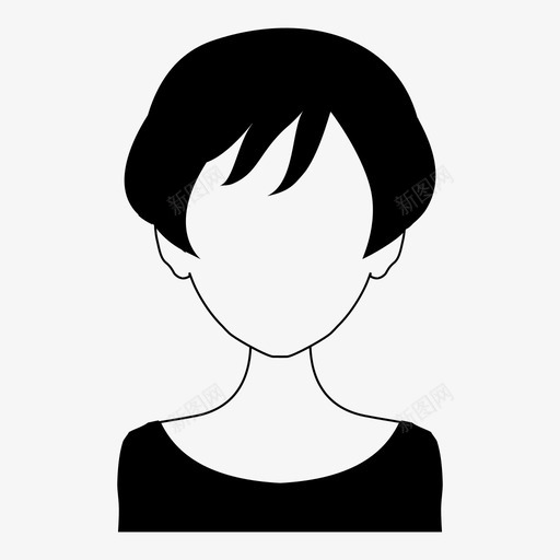 发型头像女人图标svg_新图网 https://ixintu.com 发型 头像 女人 女人发型