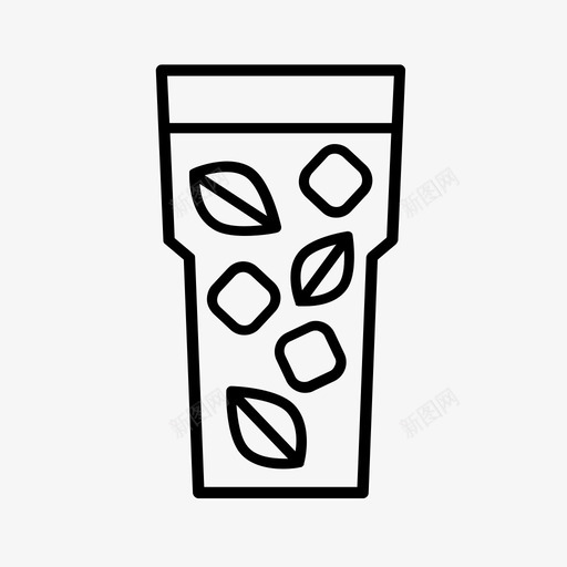 冰茶饮料健康图标svg_新图网 https://ixintu.com 健康 冰茶 饮料