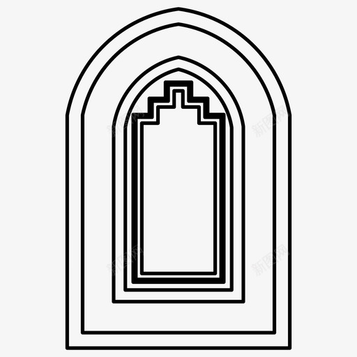 伊斯兰图案建筑清真寺图标svg_新图网 https://ixintu.com 伊斯兰图案 图案 建筑 斋月 清真寺 窗户
