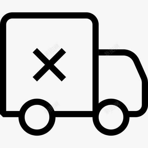 未交付货物交付错误图标svg_新图网 https://ixintu.com sharpicons24px网格1px冲程 交付失败 交付错误 卡车交付 未交付 物流 货物