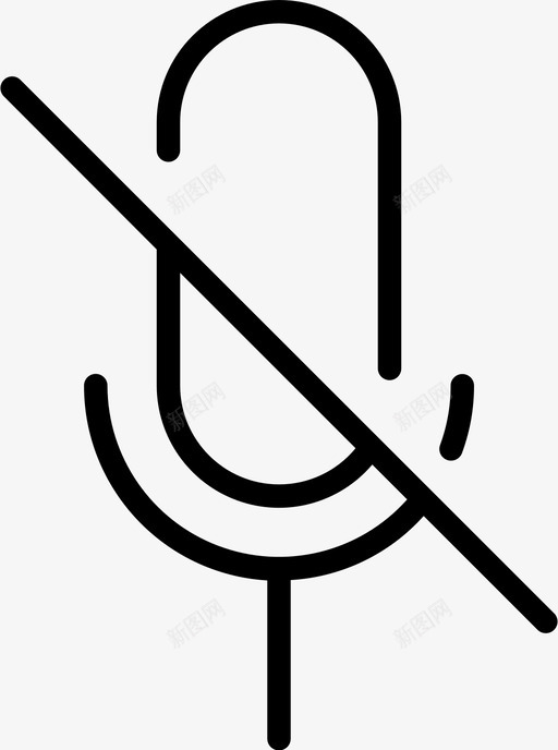 静音麦克风通话用户界面图标svg_新图网 https://ixintu.com 用户界面 通话 静音麦克风