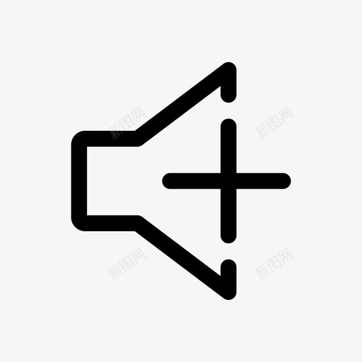 增加音量加上声音打开图标svg_新图网 https://ixintu.com 加上 增加音量 声音打开 扬声器