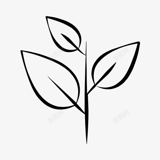 树叶生态手绘图标svg_新图网 https://ixintu.com 手绘 树叶 树叶手绘 植物 生态 自然