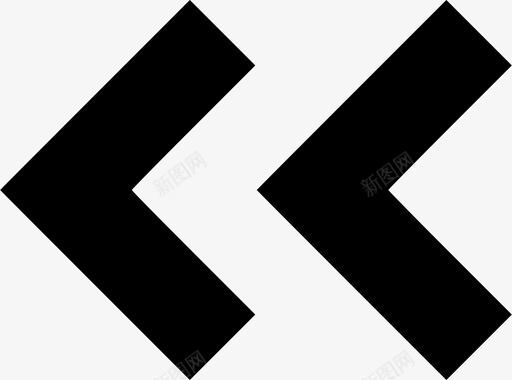 左V形V形双箭头图标svg_新图网 https://ixintu.com V形 双V形 双箭头 左V形