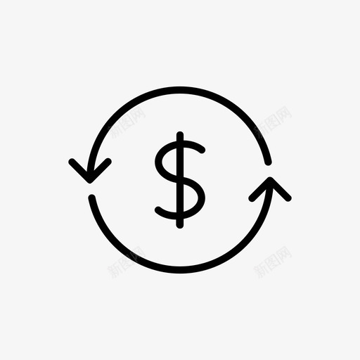 汇率换算美元图标svg_新图网 https://ixintu.com 业务图标 换算 汇率 美元 货币