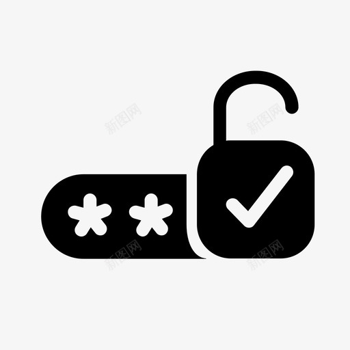 正确密码受保护安全图标svg_新图网 https://ixintu.com 受保护 安全 正确密码 解锁 迷你图标set2商务商店财务