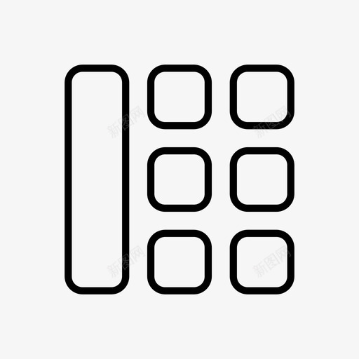 列左网格图标svg_新图网 https://ixintu.com 列左 布局 网格 设计