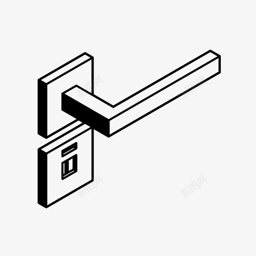 门把手关门回家图标svg_新图网 https://ixintu.com 关门 回家 钥匙 锁 门把手