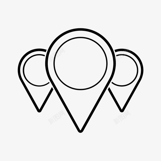地图针方向gps图标svg_新图网 https://ixintu.com gps 位置 地图针 导航 方向