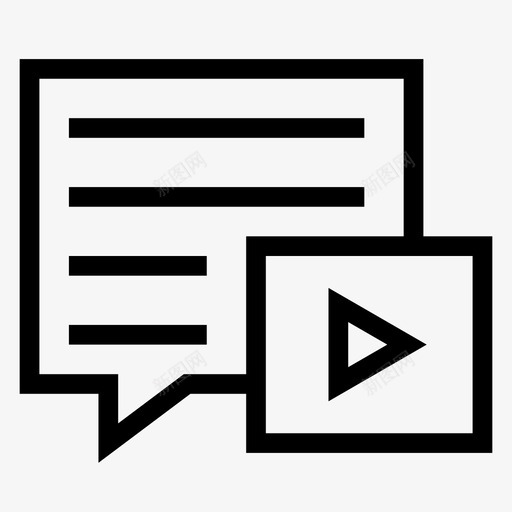 视频通信气泡消息图标svg_新图网 https://ixintu.com 搜索引擎优化营销线图标 气泡 消息 视频聊天 视频通信 谈话