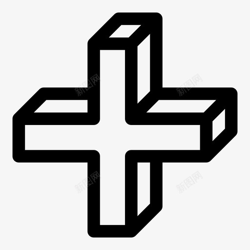 加上添加挤出图标svg_新图网 https://ixintu.com 加上 形状 挤出 添加 等轴测 纯线条