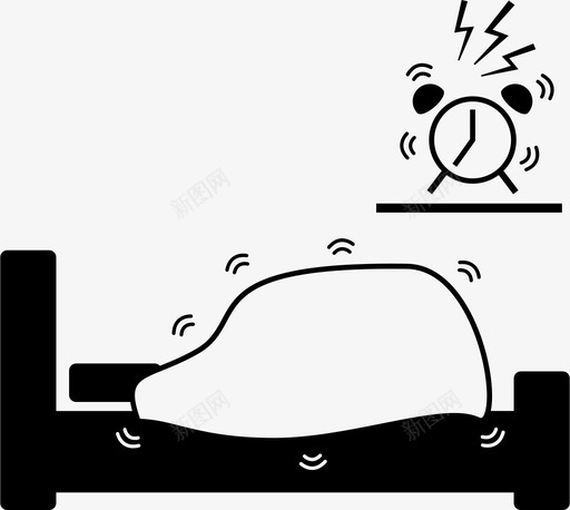 闹铃烦人迟到图标svg_新图网 https://ixintu.com 做梦 吵闹 打盹 烦人 睡觉 迟到 闹铃