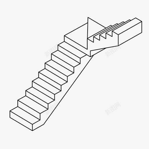 楼梯间上升楼梯图标svg_新图网 https://ixintu.com 上升 台阶 楼梯 楼梯间