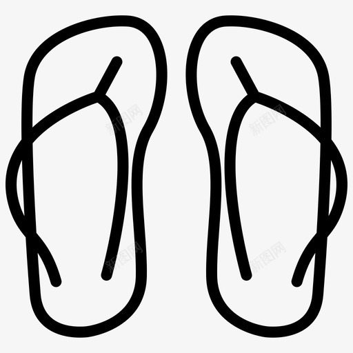 凉鞋人字拖拖鞋图标svg_新图网 https://ixintu.com 人字拖 凉鞋 夏天 拖鞋