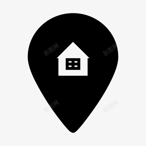 地图pingps家庭地址图标svg_新图网 https://ixintu.com gps 位置 地图 地图pin 家庭地址