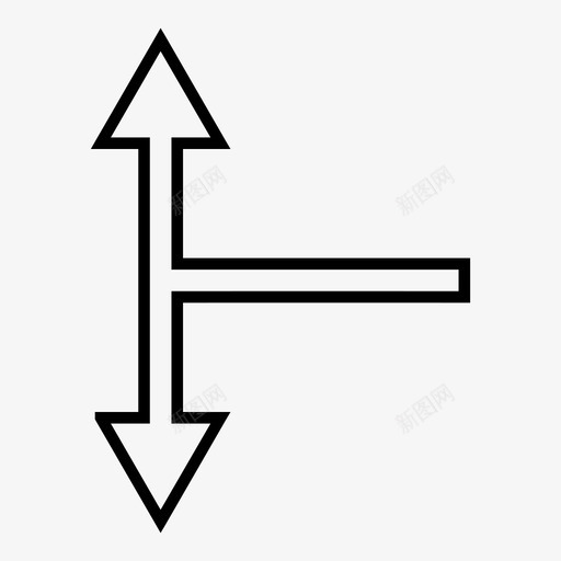 分叉箭头上下方向叉图标svg_新图网 https://ixintu.com 分叉箭头上下 叉 导向 拆分 指向箭头 方向 箭头轮廓