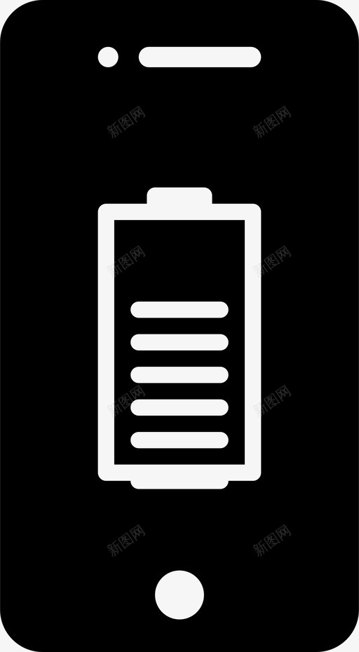 移动电池充电iphone图标svg_新图网 https://ixintu.com iphone 充电 智能手机 移动电池 黑色手机