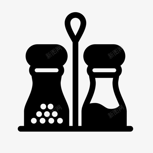 盐和胡椒厨房调味料图标svg_新图网 https://ixintu.com 厨房 家具家居风格固体 摇壶 盐和胡椒 调味料