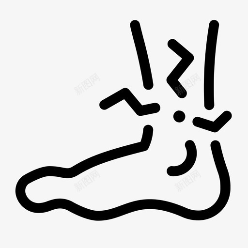 扭伤脚踝腿图标svg_新图网 https://ixintu.com 健康 扭伤 疼痛 脚踝 腿