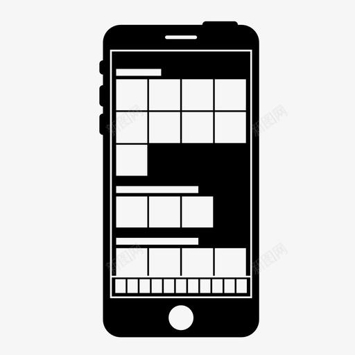 照片集相册应用程序图标svg_新图网 https://ixintu.com 应用程序 照片集 相册 移动线框 记忆