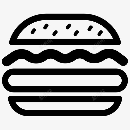 汉堡食物三明治图标svg_新图网 https://ixintu.com 三明治 汉堡 食物